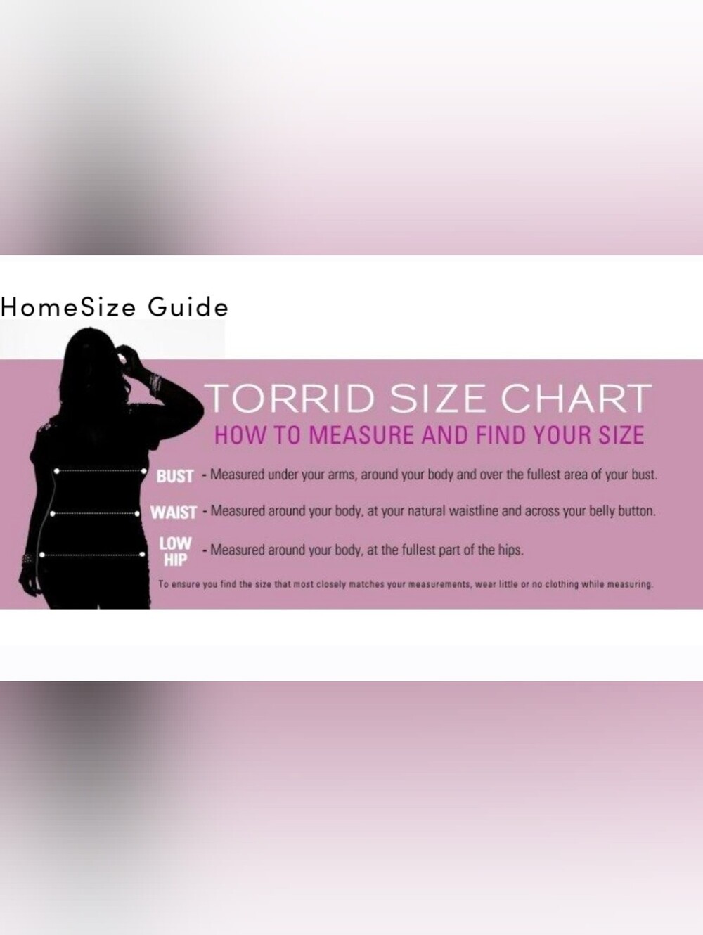 Torrid  Size Guide Charts